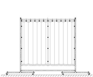Parawan spawalniczy 2000x2000mm RK A1 - jednościenny z arkuszem gr. 0,4mm
